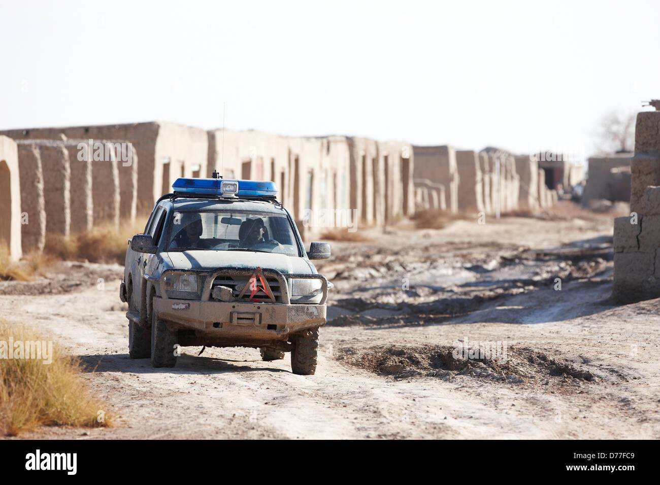 Afghan National Police patrol truck Helmand Province Afghanistan Stock Photo