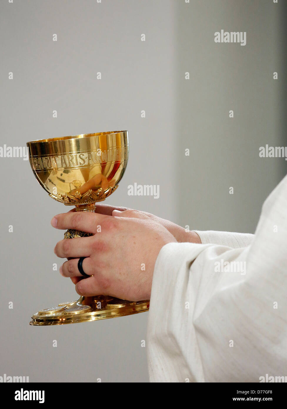 Essen, Germany, a priest holds the chalice wedding Stock Photo