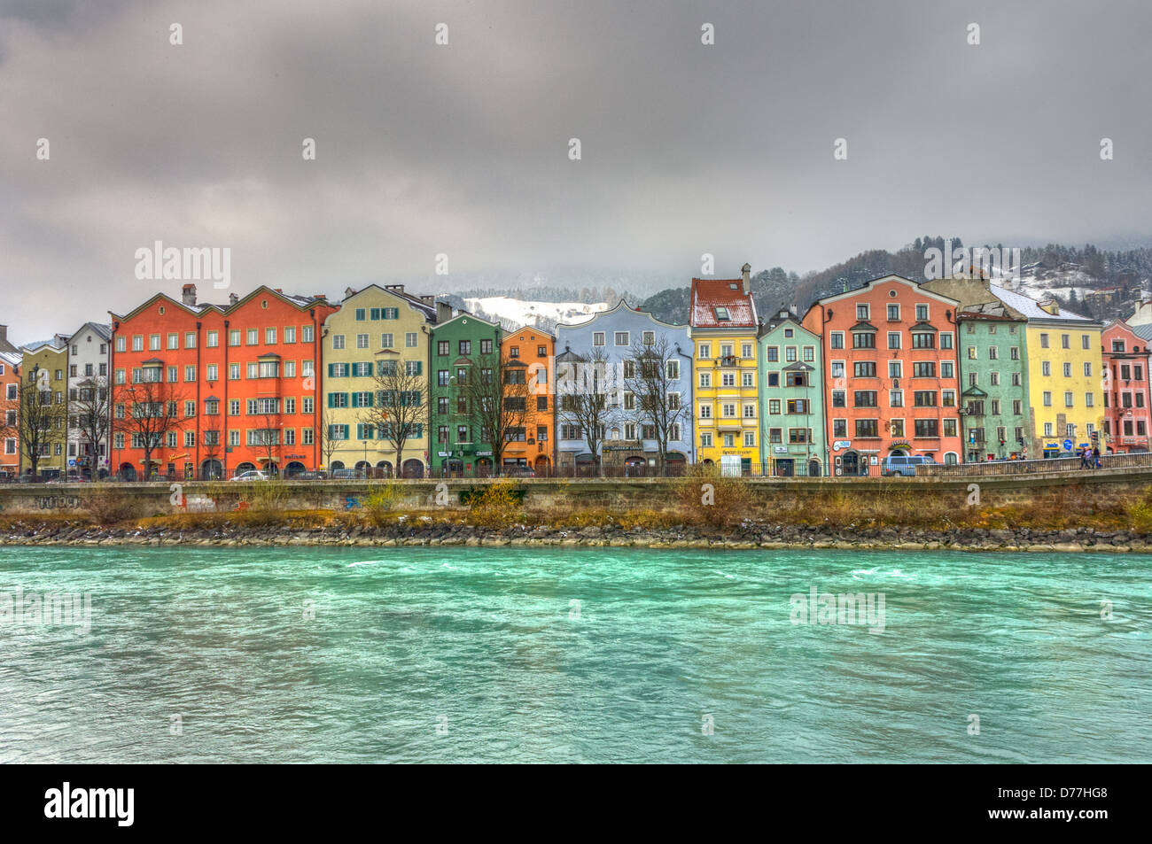 Austria Innsbruck Inn River Stock Photo