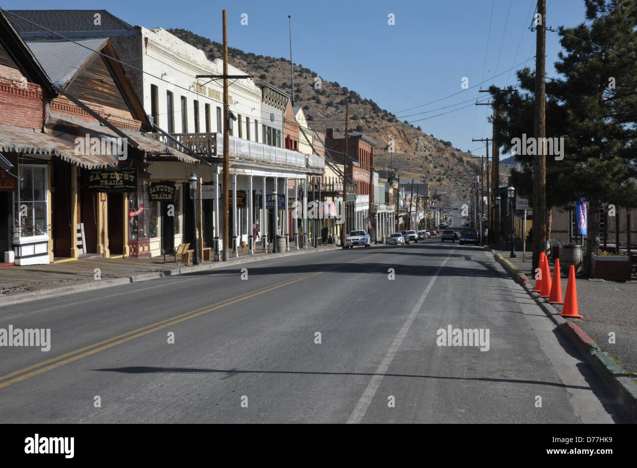 Virginia city an  old gold and silver town from the wild west. Stock Photo