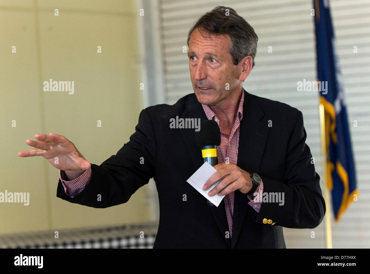 April 30, 2013 - Charleston, South Carolina, U.S -  MARK SANFORD, Republican candidate for South Carolina's 1st Congressional District, campaigns at a Charleston Chamber of Commerce-sponsored event called Pork & Politics in the Park.(Credit Image: © Brian Cahn/ZUMAPRESS.com) Stock Photo