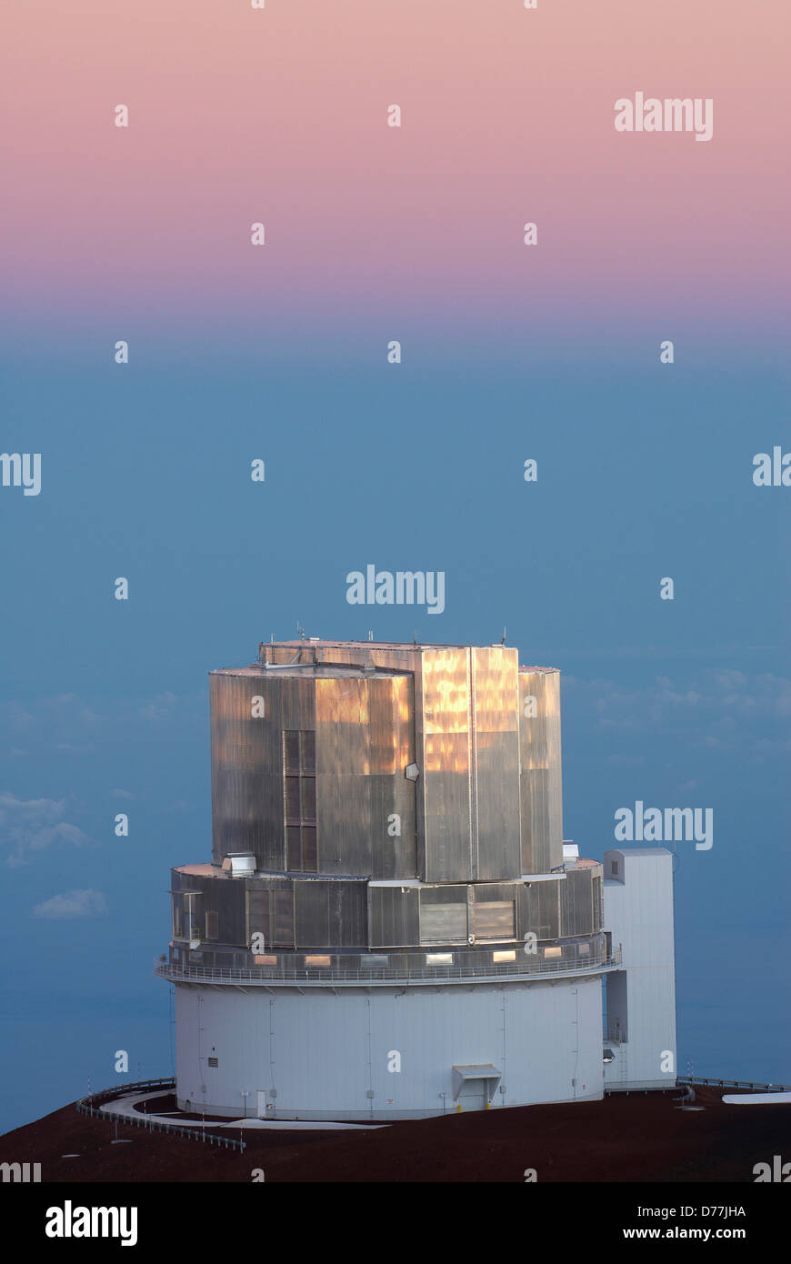 Subaru Telescope on hill Mauna Kea Hawaii Islands Hawaii USA Stock