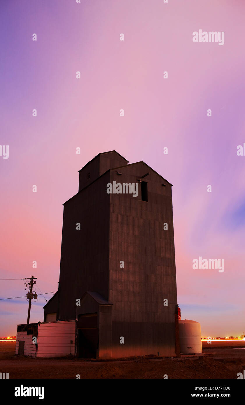 USA Colorado Grain elevator at sunset Stock Photo Alamy