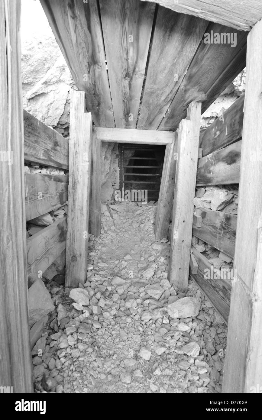 Rhyolite Gold mine entrance Stock Photo Alamy