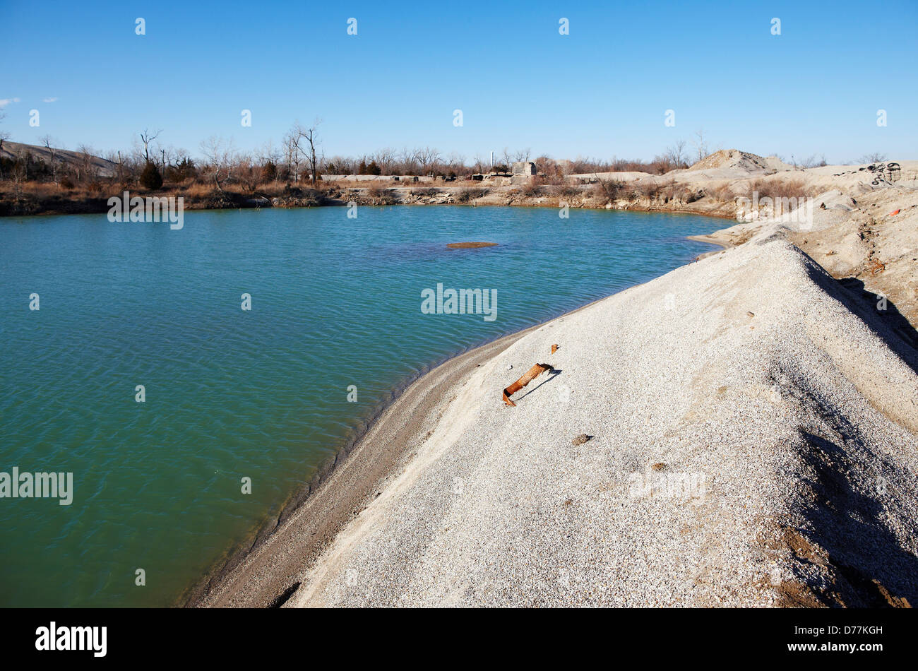 USA Oklahoma Picher Waste water pond chat pile toxic by-product ...