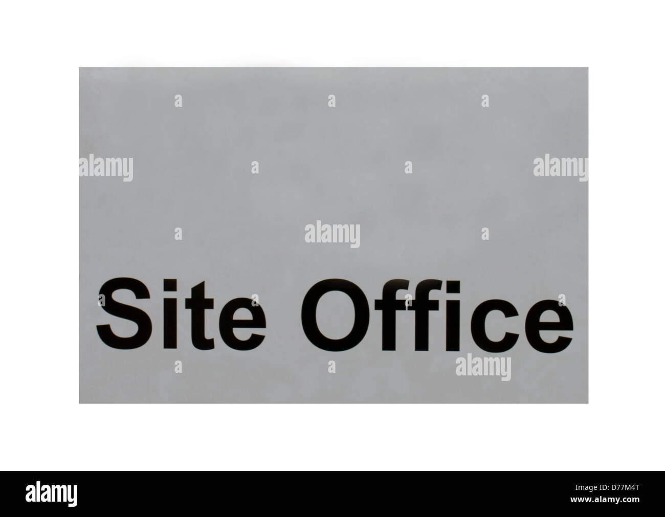 Construction site office sign isolated on white background. Stock Photo