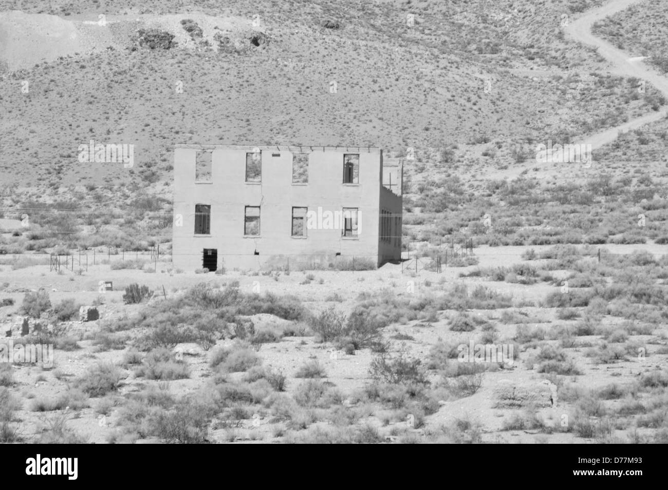 Rhyolite ghost town building. Stock Photo