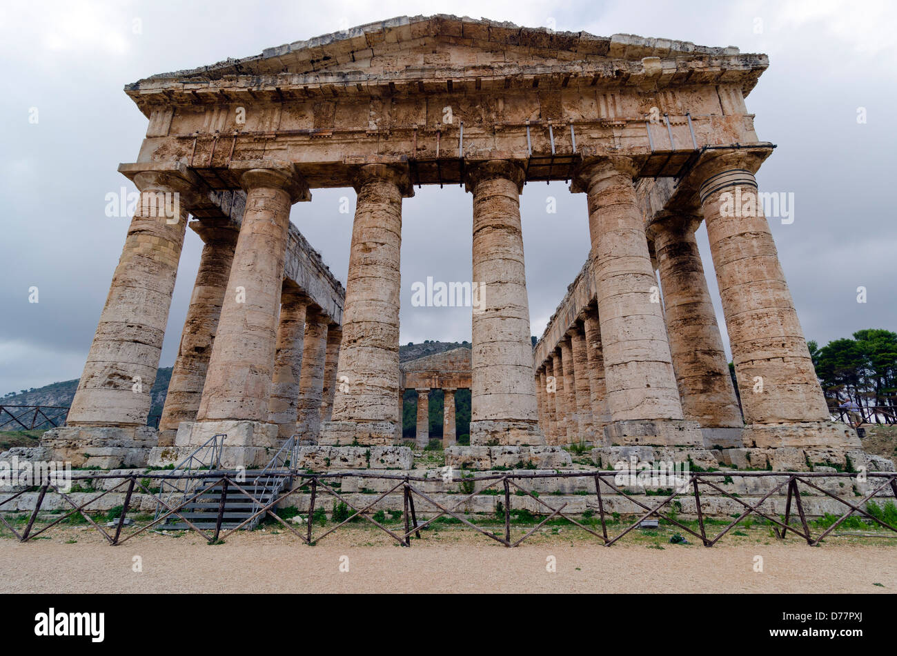 The ancient city of Segesta is situated in the province of Trapani, in the north-west of Sicily, Italy. Stock Photo