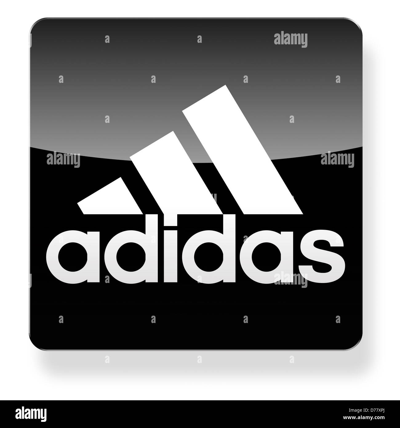 Adidas logo as an app icon. Clipping path included. Stock Photo
