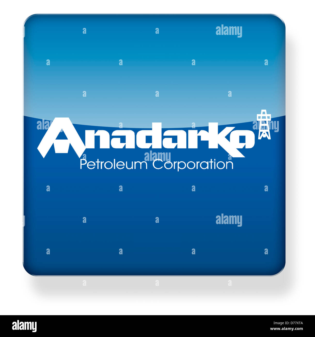 Anadarko Petroleum Corporation logo as an app icon. Clipping path included. Stock Photo