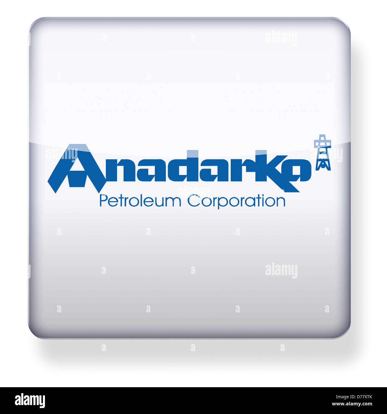 Anadarko Petroleum Corporation logo as an app icon. Clipping path included. Stock Photo