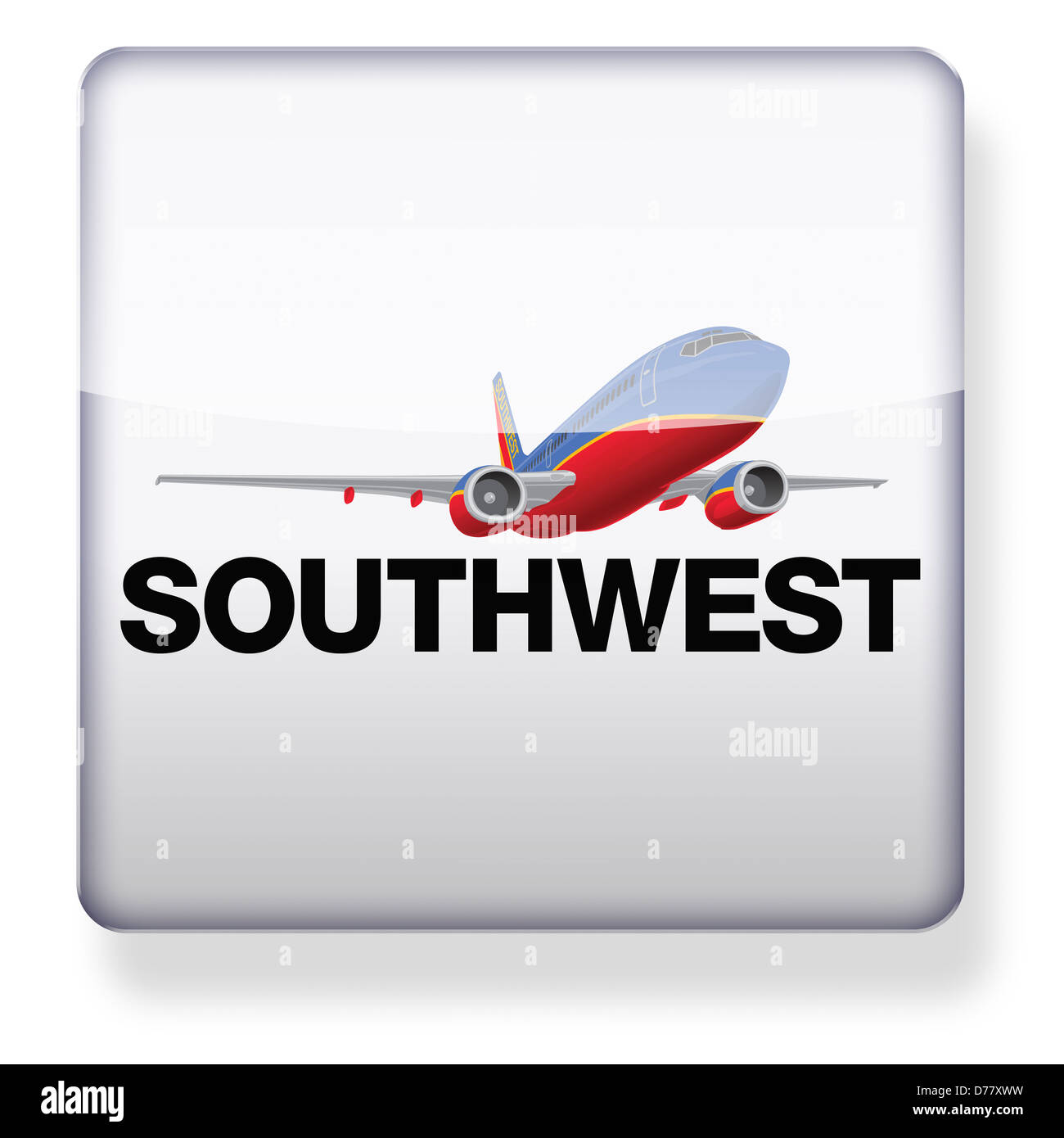 Southwest airlines logo as an app icon. Clipping path included. Stock Photo