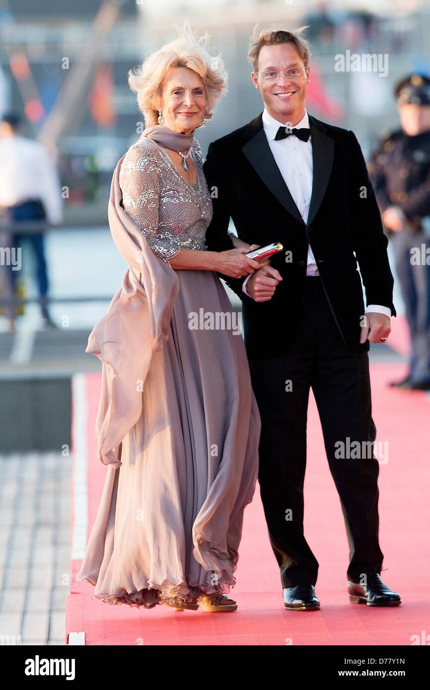 Amsterdam, The Netherlands, 30 April 2013. Dutch Princess Irene and Jaime Boubon-Parma arrive at the Muziekgebouw Aan't IJ after the King's Sail in Amsterdam, The Netherlands, 30 April 2013. Photo: Patrick van Katwijk/DPA/Alamy Live News Stock Photo