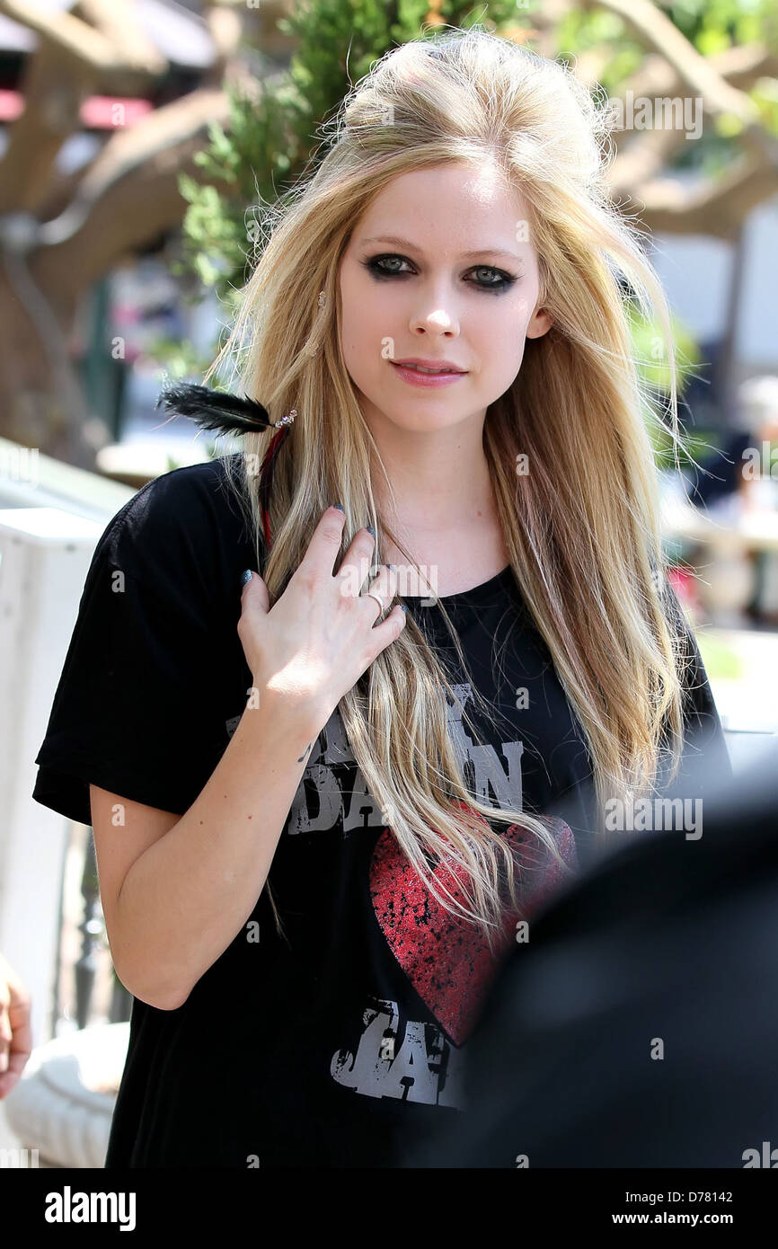 Avril Lavigne arrives at The Grove for an interview on the