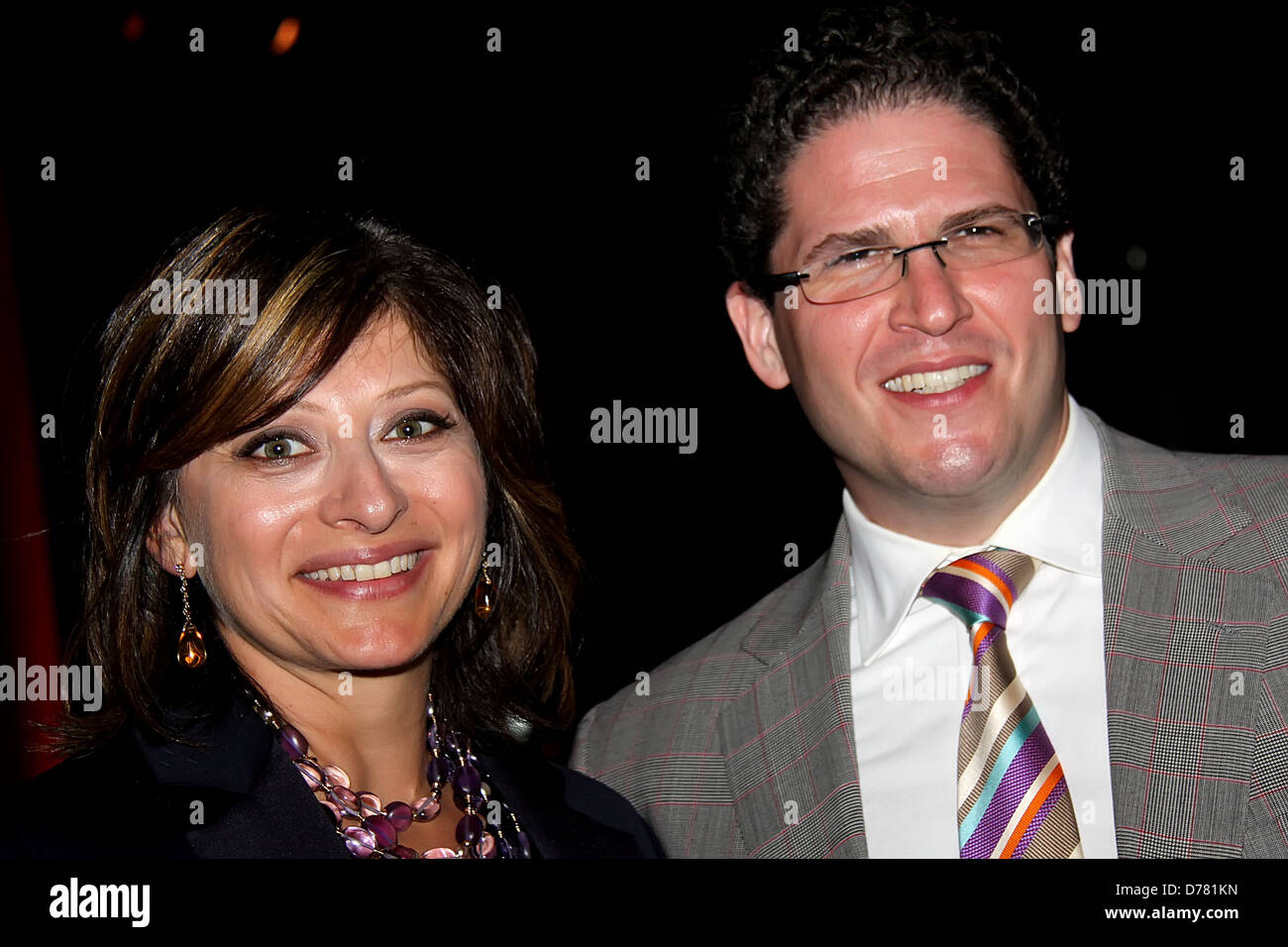 Maria Bartiromo and Jonathan Steinberg Benefit dinner at the Mandarin Oriental Hotel for the White Nights Foundation following Stock Photo