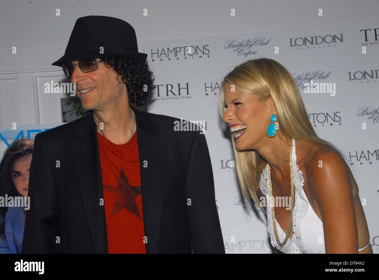 Howard Stern, Beth Ostrosky Stern Hamptons Magazine party celebrating dual covers of Beth Ostrosky Stern and Katie Lee at The Stock Photo