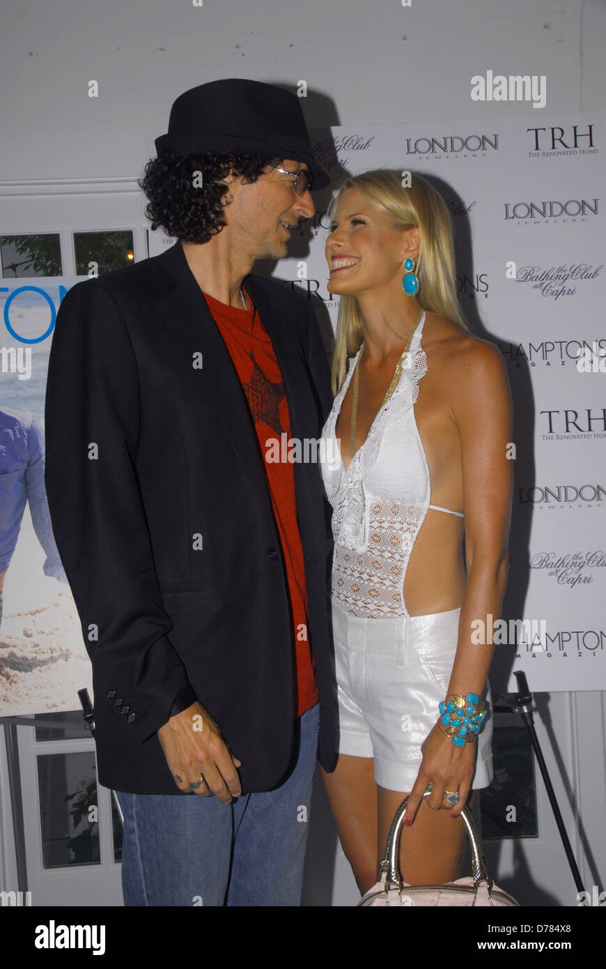 Howard Stern, Beth Ostrosky Stern Hamptons Magazine party celebrating dual covers of Beth Ostrosky Stern and Katie Lee at The Stock Photo