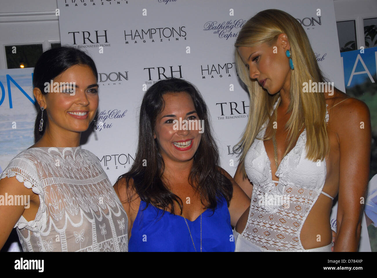 Katie Lee, Samantha Yanks, Beth Ostrosky Stern Hamptons Magazine party celebrating dual covers of Beth Ostrosky Stern and Katie Stock Photo