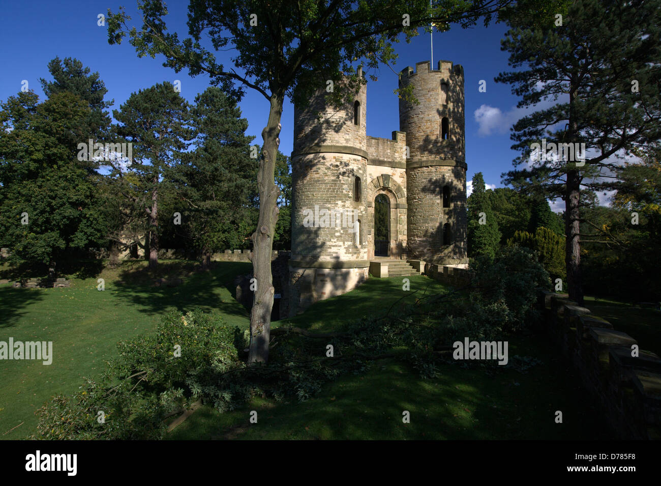 Stainborough Castle, a sham ruin constructed as a garden folly in the