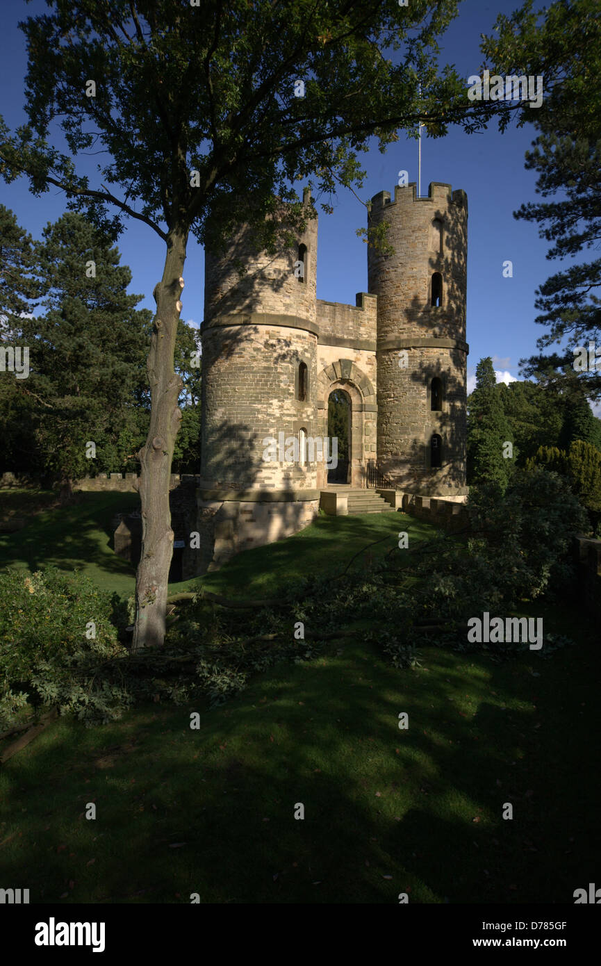 Stainborough Castle, a sham ruin constructed as a garden folly in the