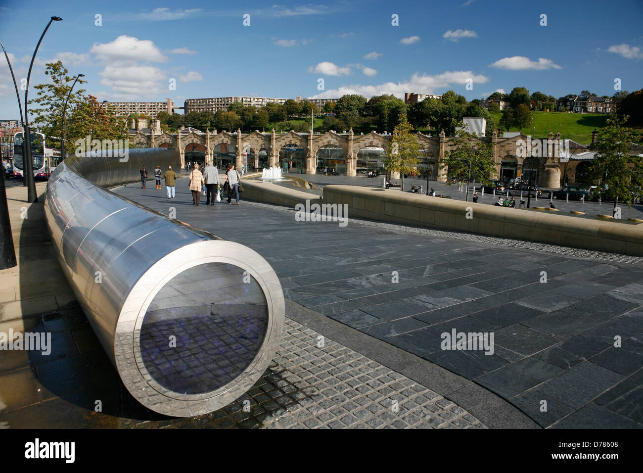 Sheaf Square is a municipal square lying immediately east of Sheffield city centre at the Railway Station Stock Photo