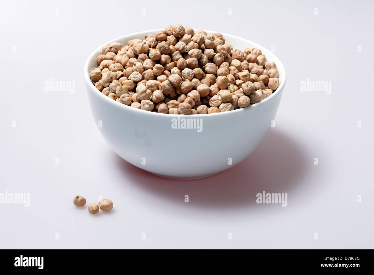 Bowl of Chickpeas (Cicer arietinum) or Garbanzo beans Stock Photo