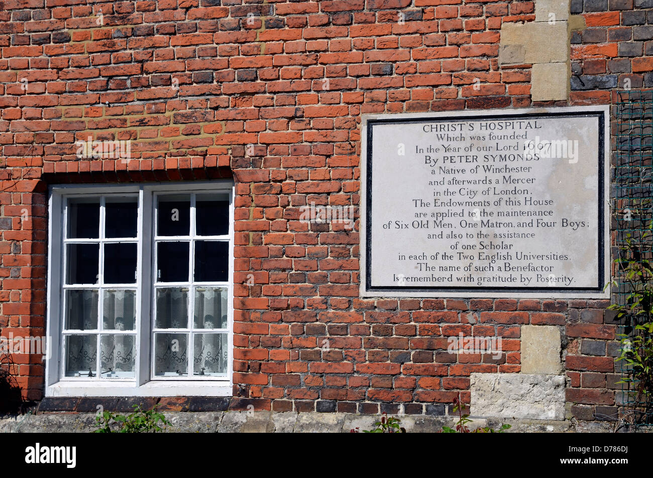 Christ's Hospital in Symonds Street, Winchester, Hampshire founded 1607 by Peter Symonds Stock