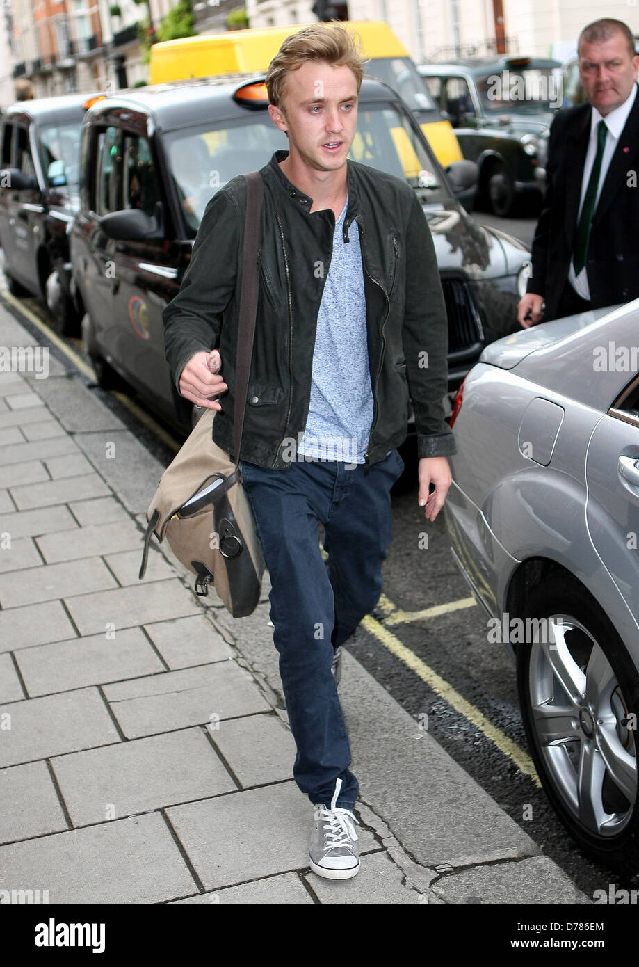 Tom Felton 'Harry Potter' actor outside Claridge's Hotel London, England -  08.07.11 Stock Photo - Alamy