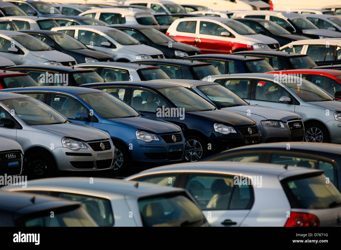 Imported cars at Grimsby Docks Stock Photo Alamy