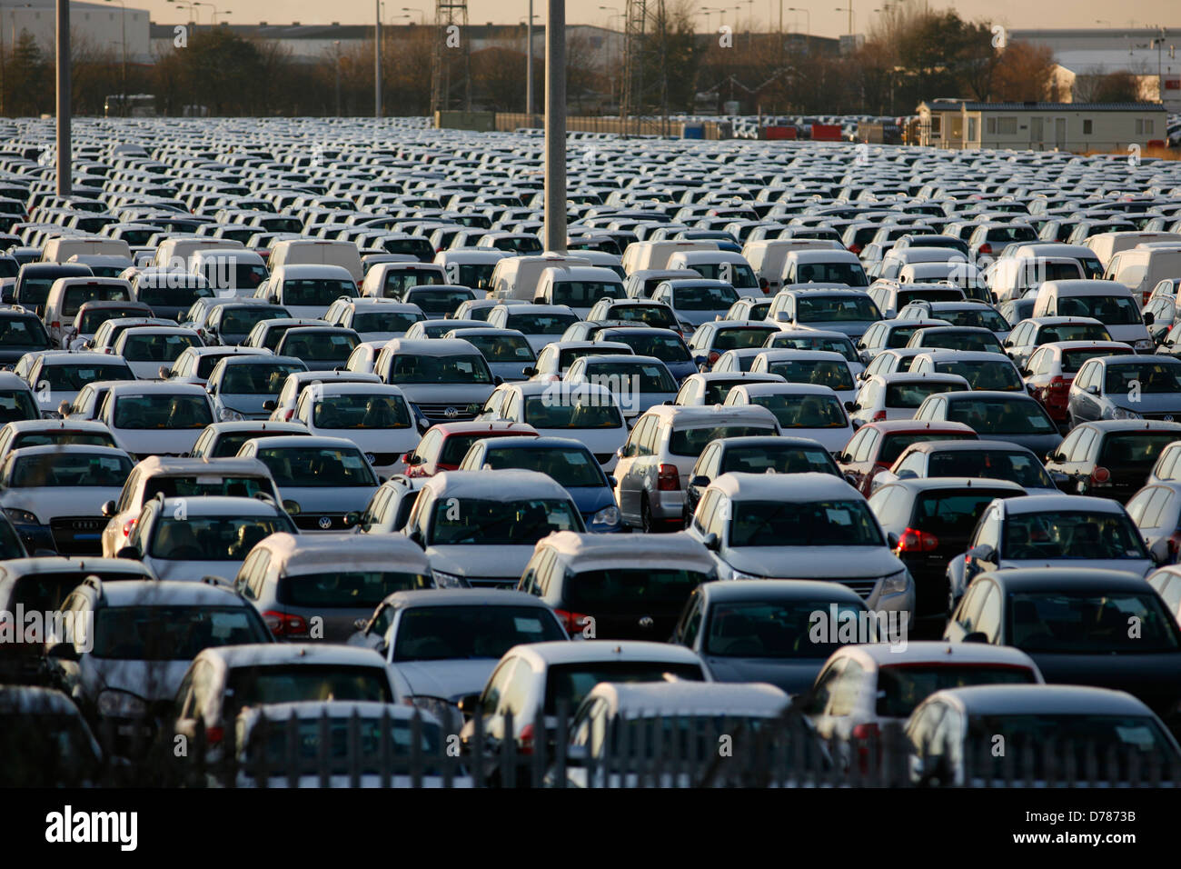 Imported cars at Grimsby Docks Stock Photo Alamy