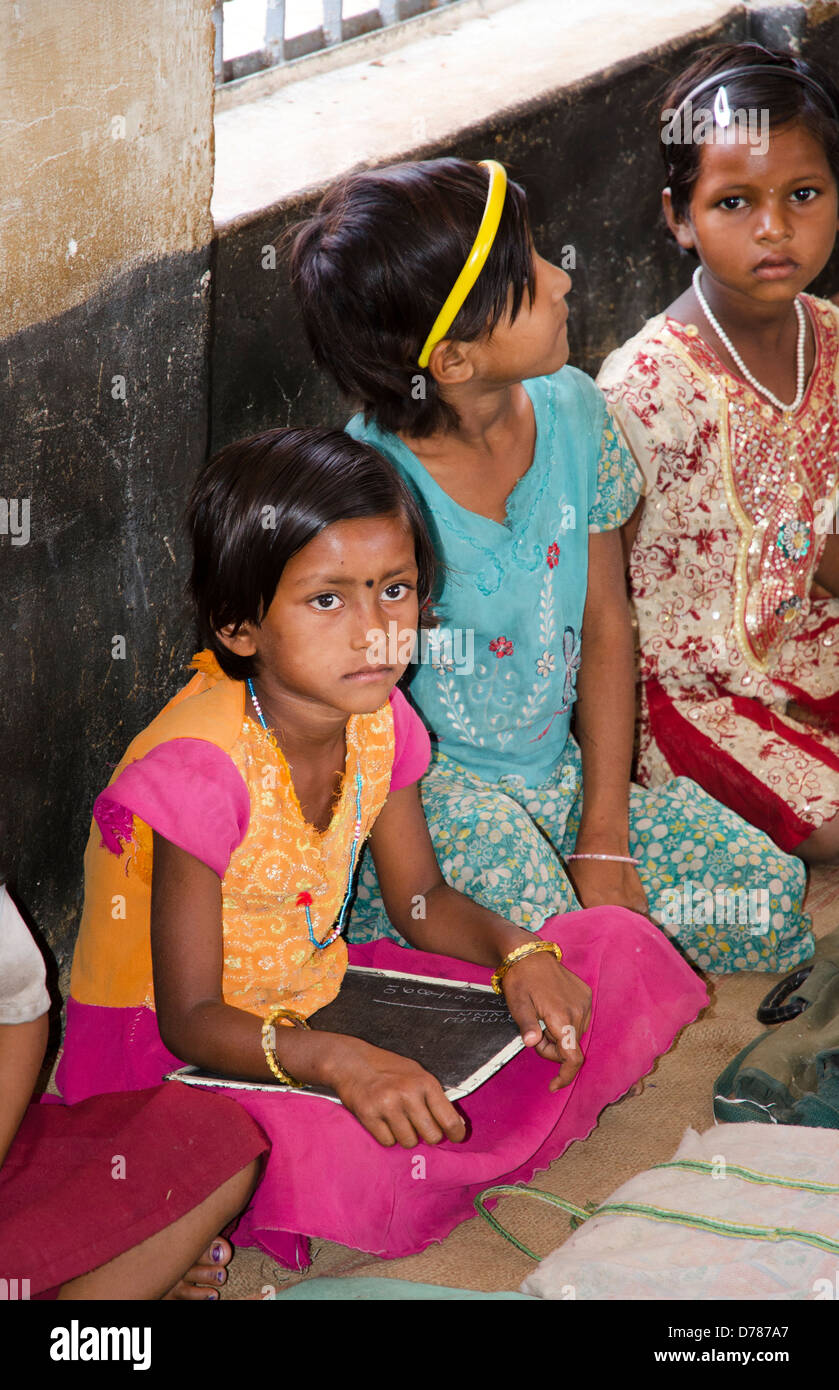 schoolchildren,classroom,madhya pradesh,india Stock Photo