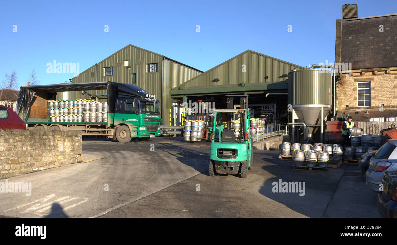 Brewery yard at The Blck Sheep Brewery , Masham , North Yorkshire Stock Photo