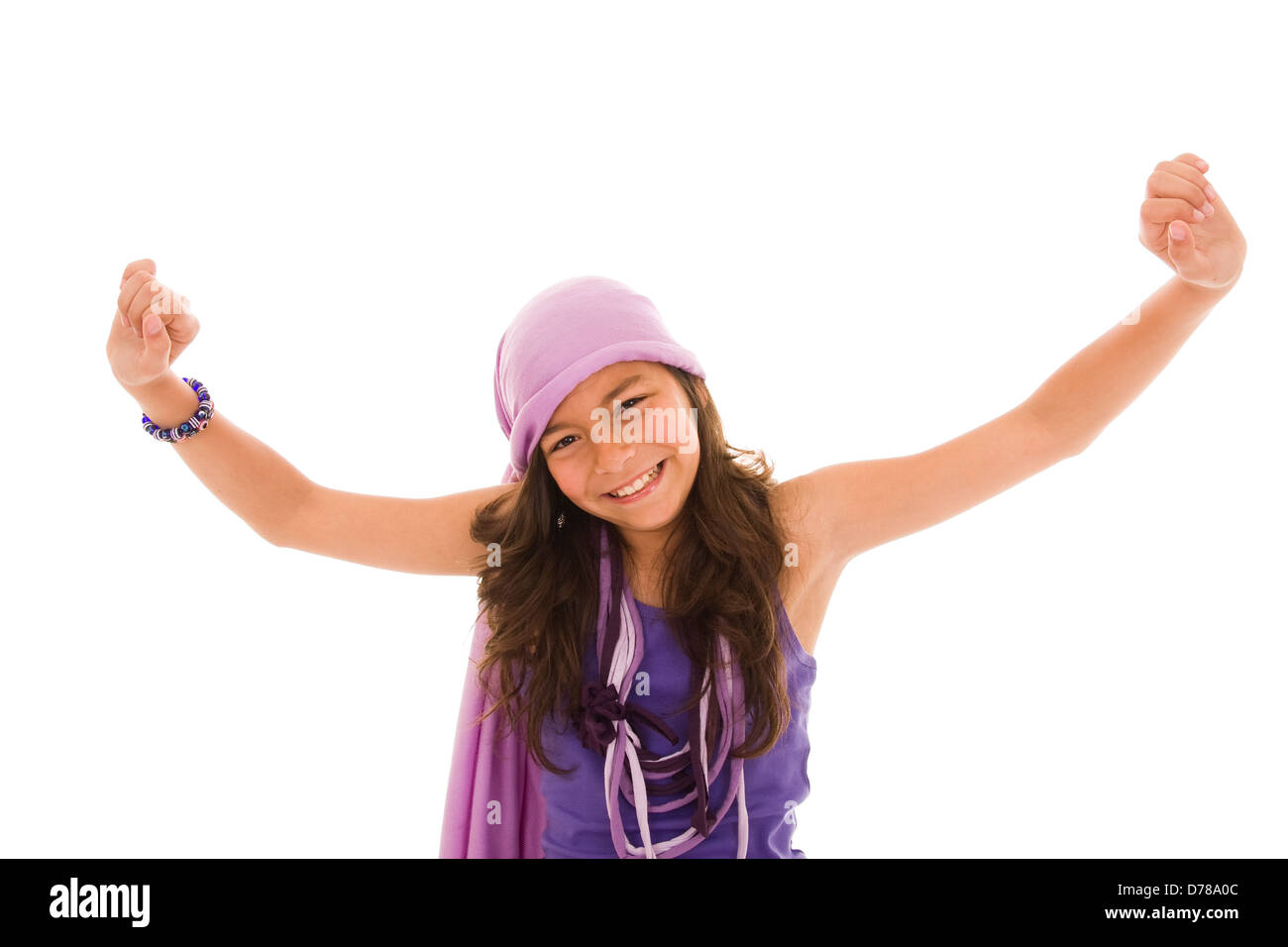 Beautiful young girl isolated on white background Stock Photo - Alamy