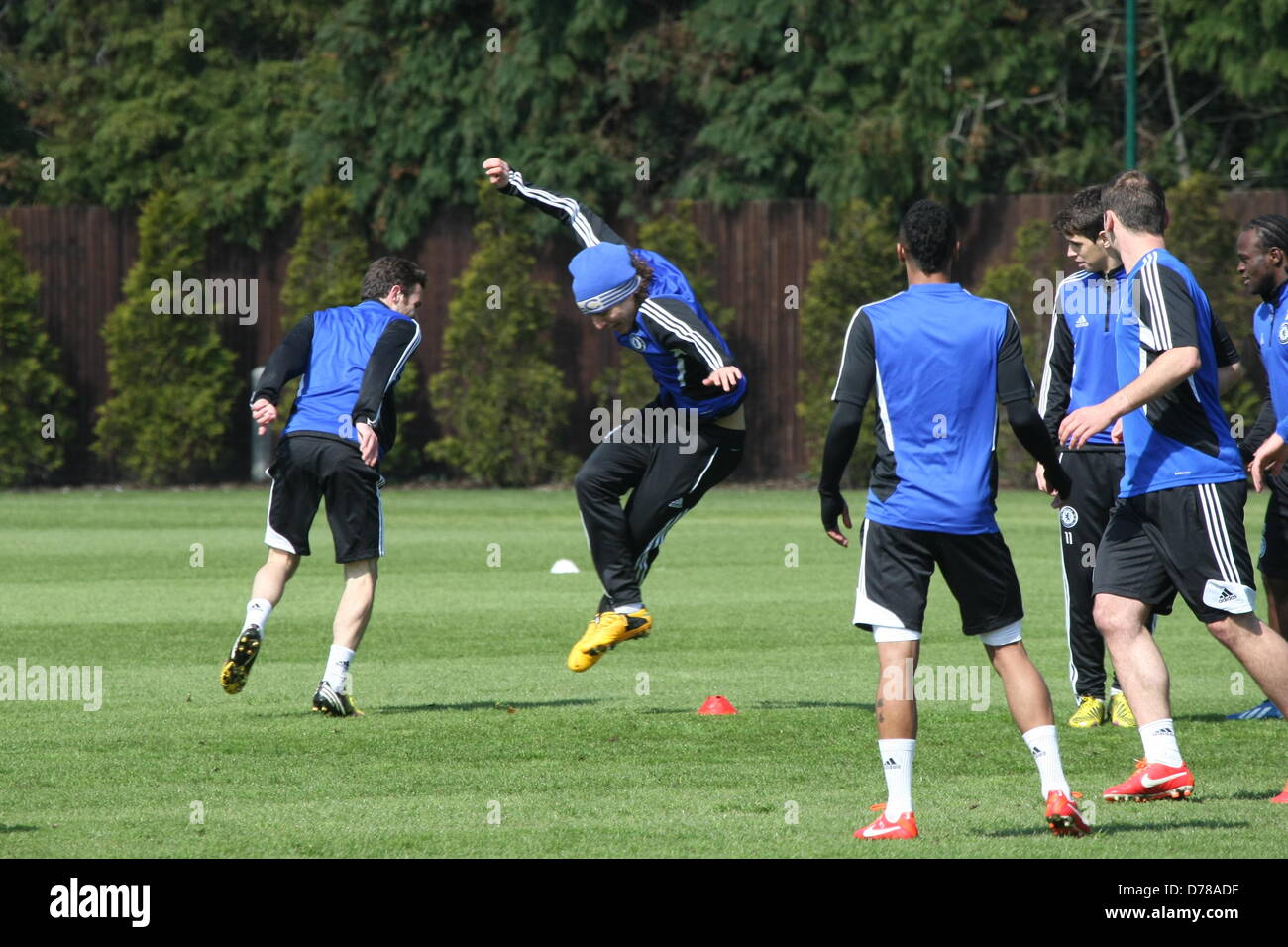 Chelsea Football Club players train prior to the EUROPA CUP Final match