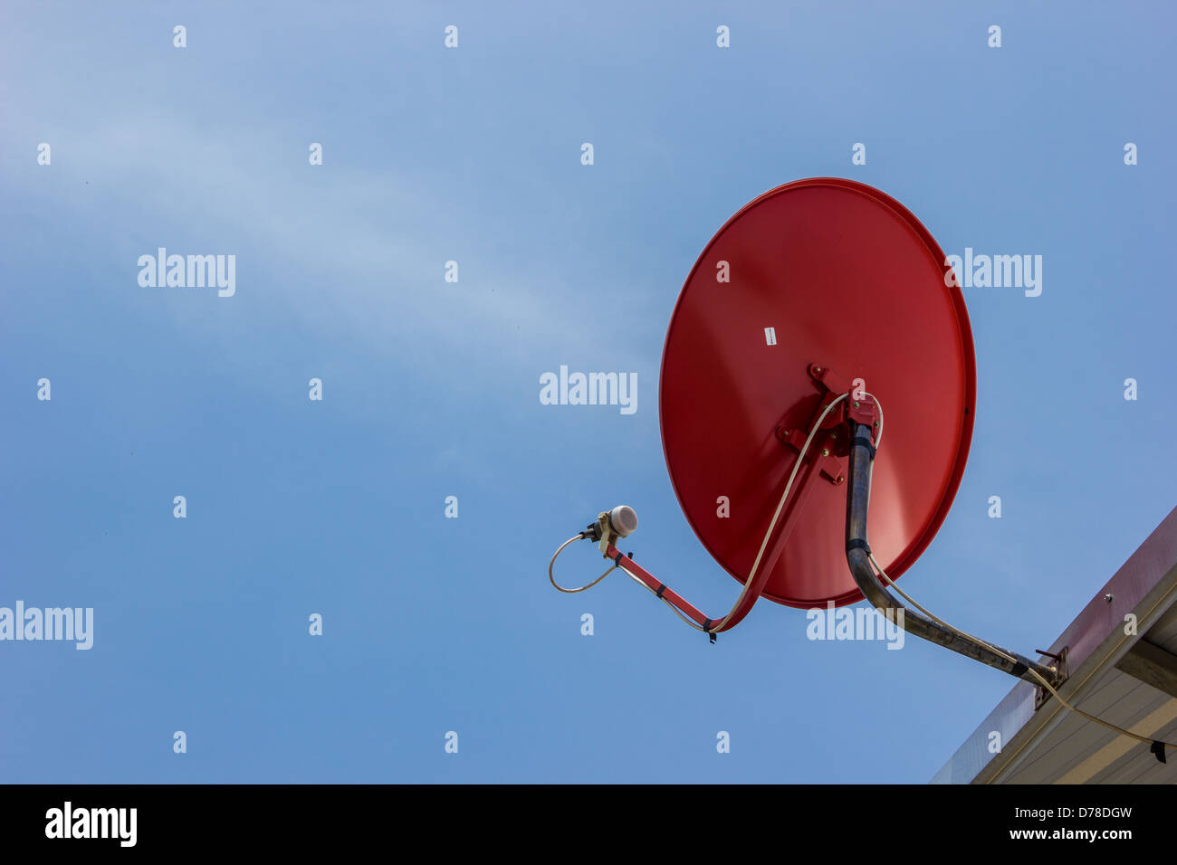 The Red satellite dish Stock Photo Alamy