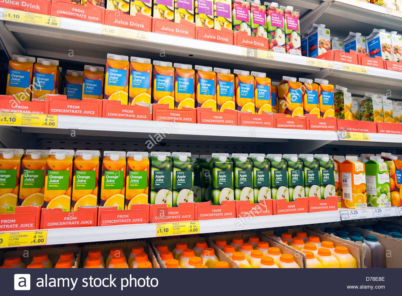 Cartons Of Fruit Juice Stock Photos & Cartons Of Fruit Juice Stock