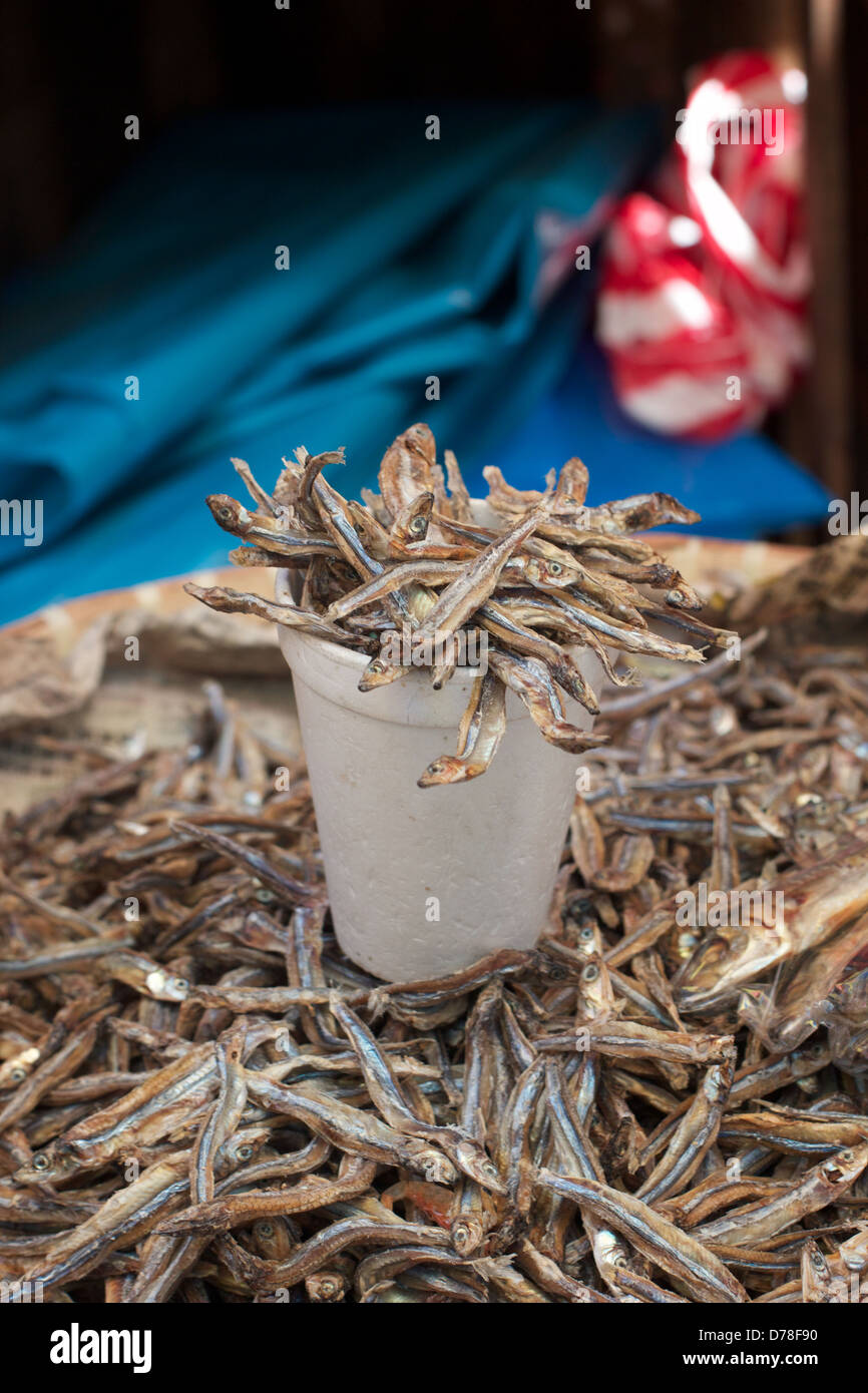 Anchovies in a cup in the market manila dry Stock Photo Alamy