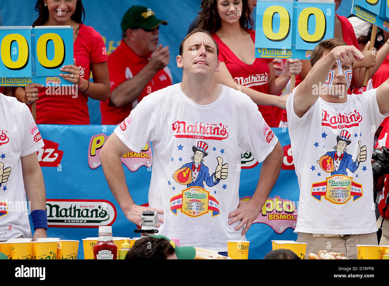 Joey Chestnut C Nathan S Famous Fourth Of July International Hot Dog Eating Contest Held On Coney Island New York City Stock Photo Alamy