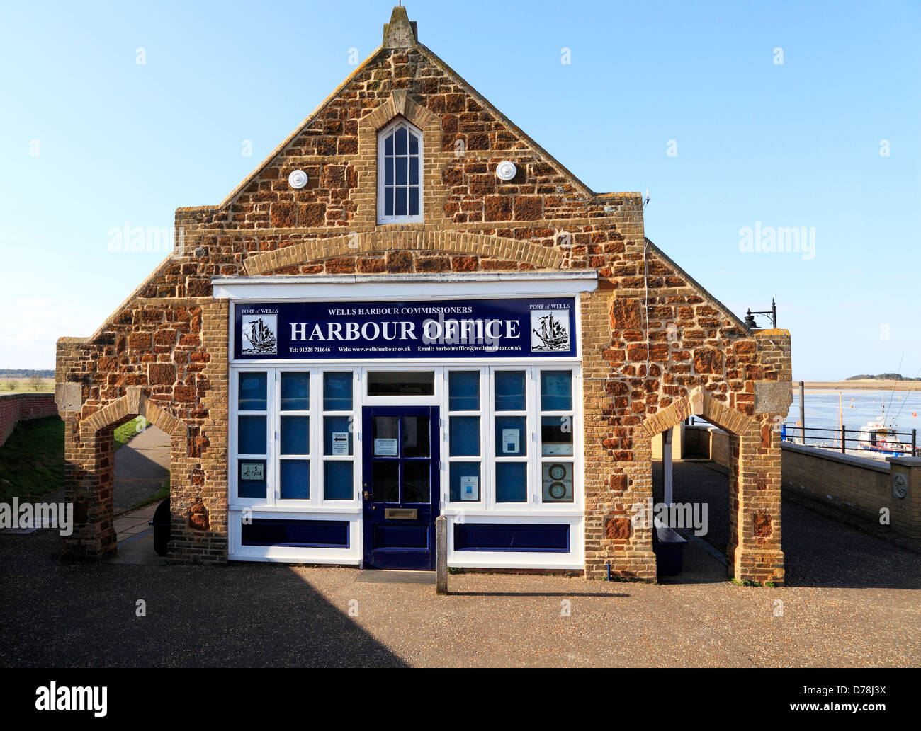 Wells next the Sea, Harbour Office, Norfolk,  England, UK, English North Sea coastal port and resort Stock Photo