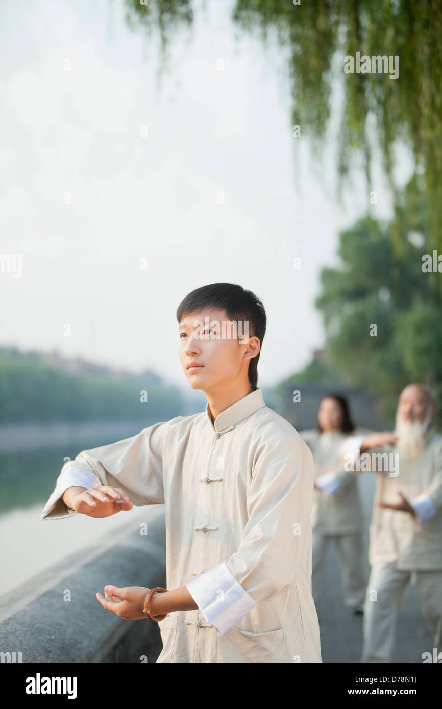 Chinese Practicing Tai Ji Stock Photo Alamy