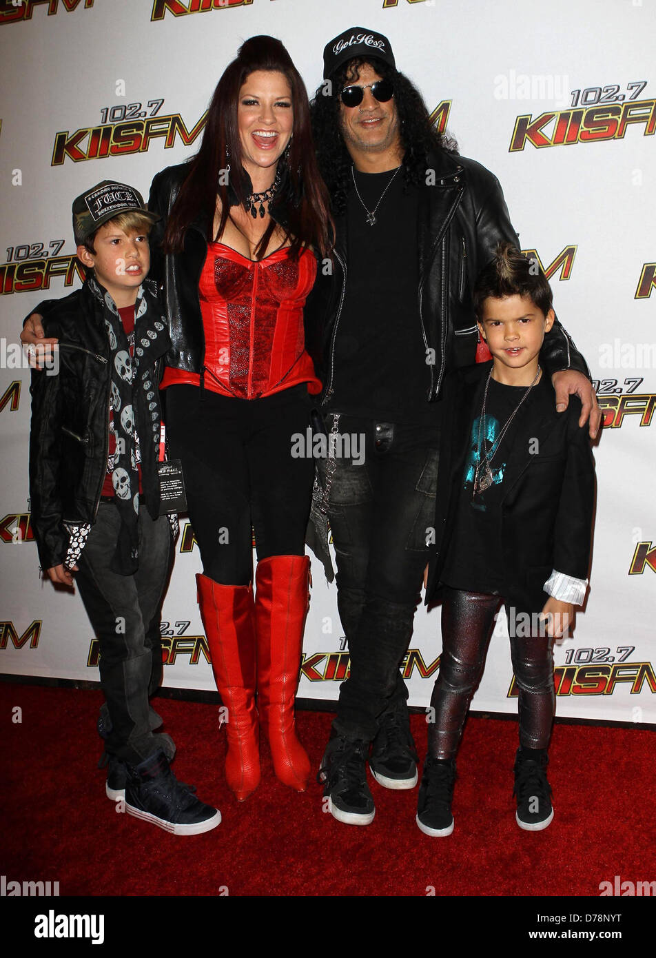Slash & Perla Hudson with their Sons 102.7 KIIS FM's Jingle Ball - Arrivals  held at Nokia Theatre L.A. Live Los Angeles Stock Photo - Alamy