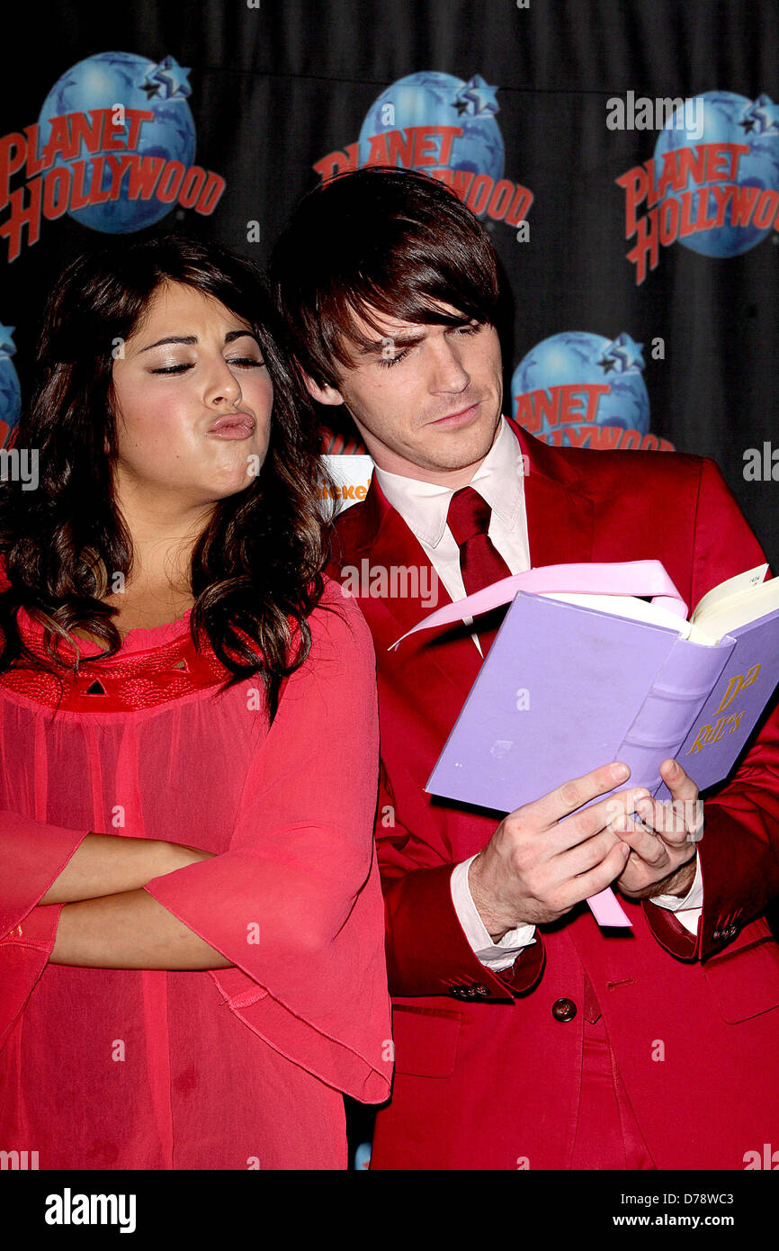 Daniella Monet and Drake Bell appear at Planet Hollywood to promote the ...