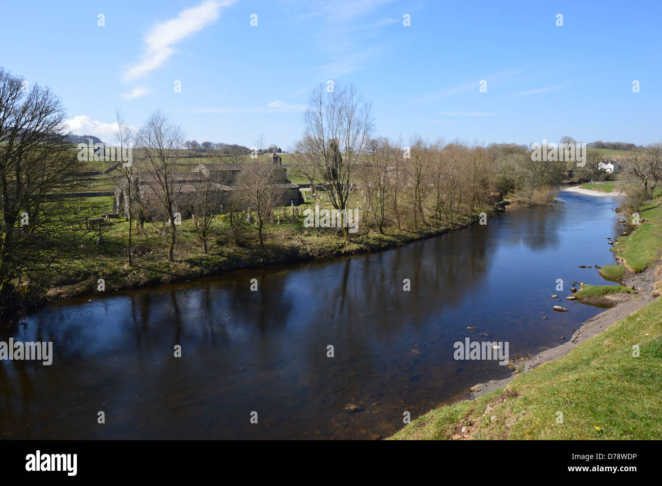 St Michaels Church Linton on the opposite bank of the Dales Way Long