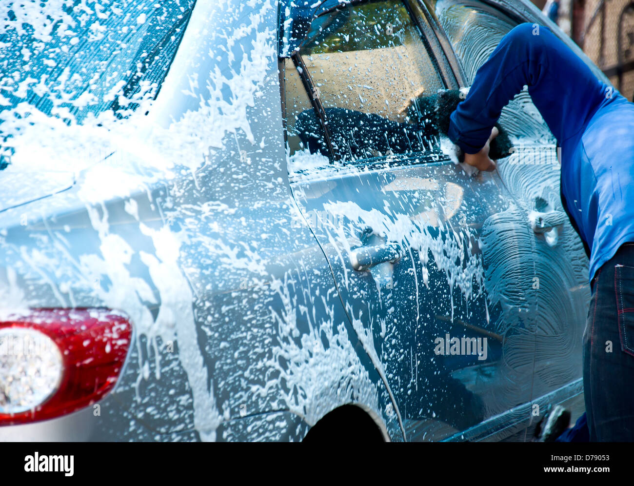 cleaning car by clean car care Stock Photo