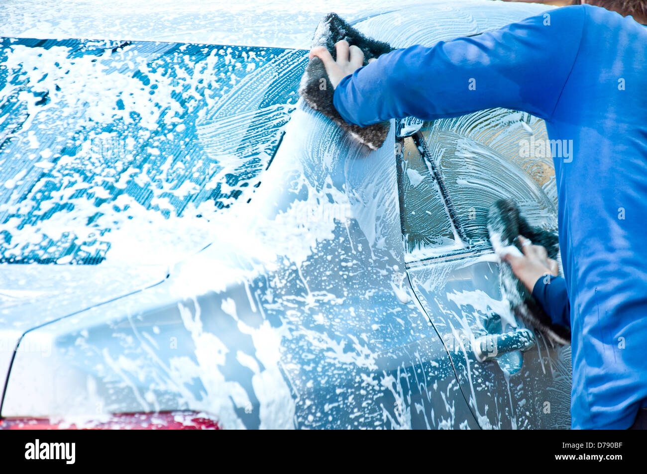 cleaning car by clean car care Stock Photo
