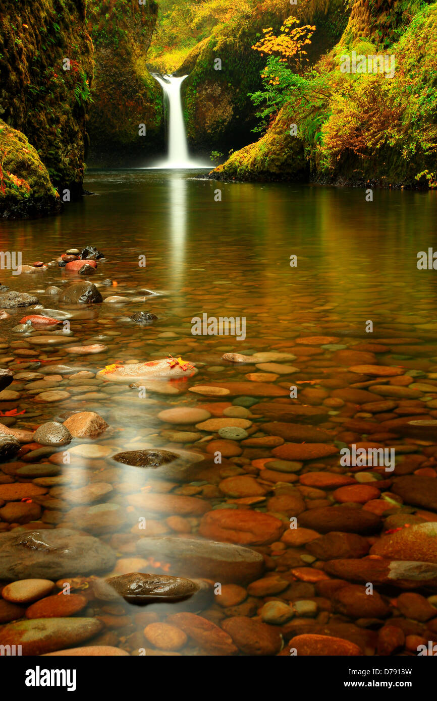 USA Oregon Fall Colors Punch Bowl Falls in Eagle Creek in Columba