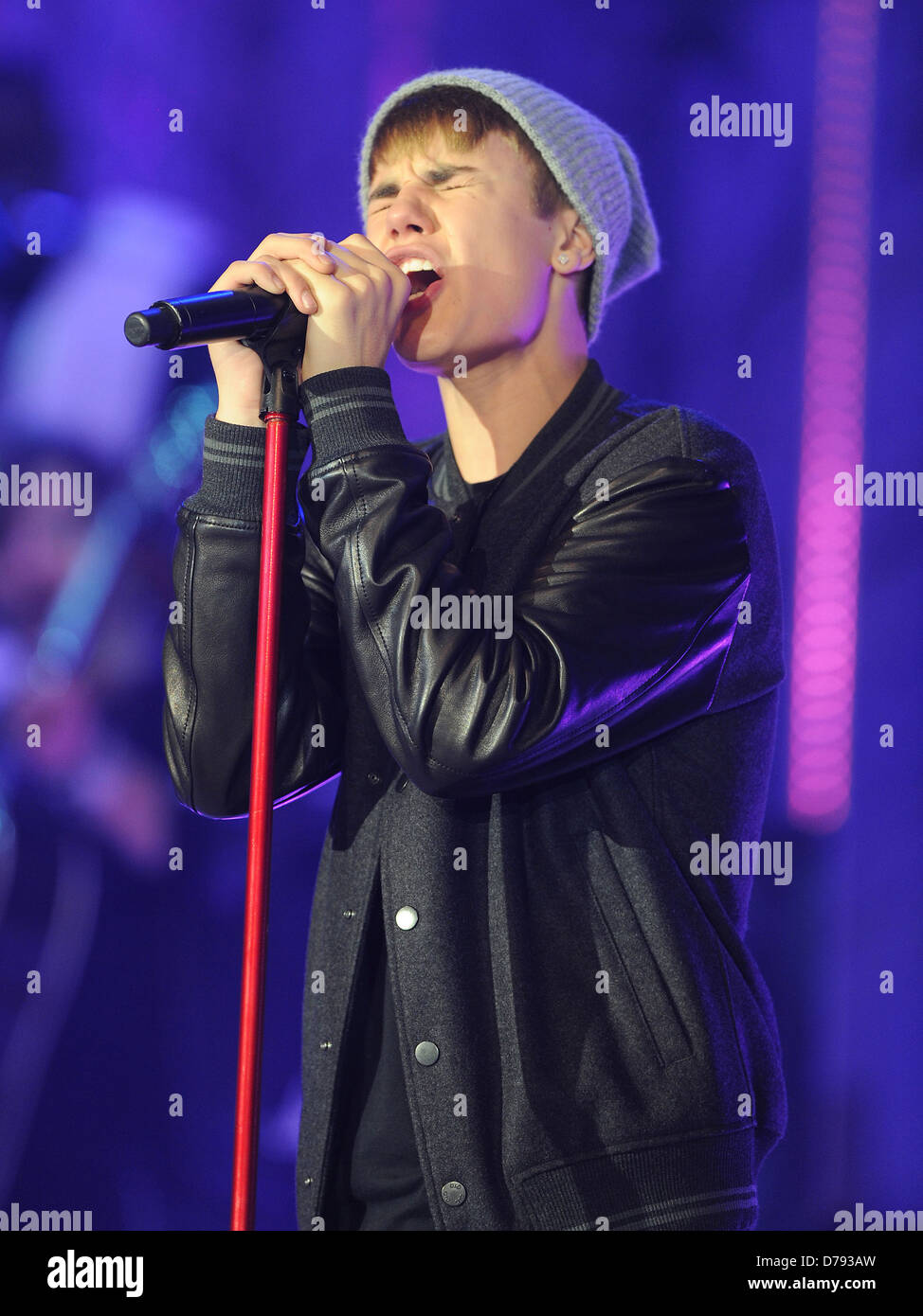Justin Light Justin Bieber performs as he switches the Christmas lights on at the ...