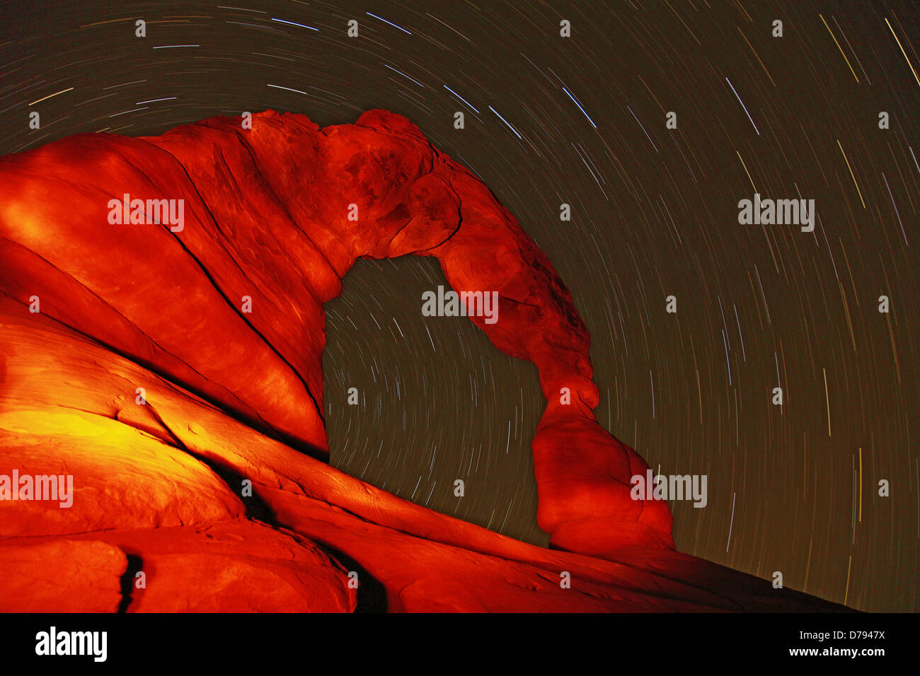 Natural stone arch star trails hi-res stock photography and images - Alamy