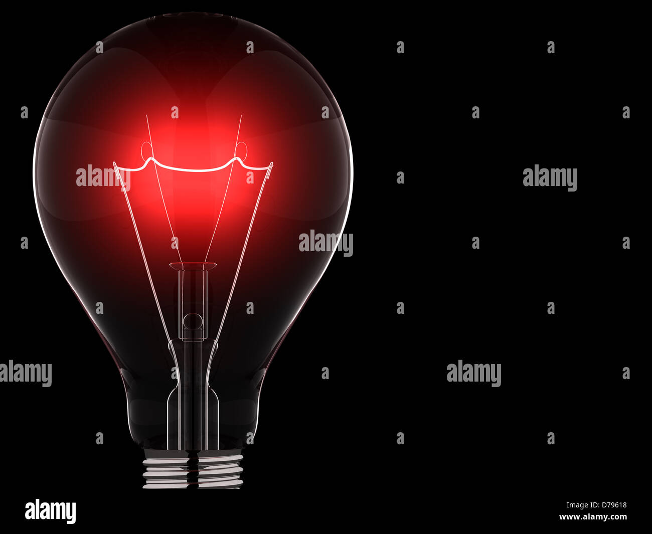red light bulb against black background Stock Photo - Alamy