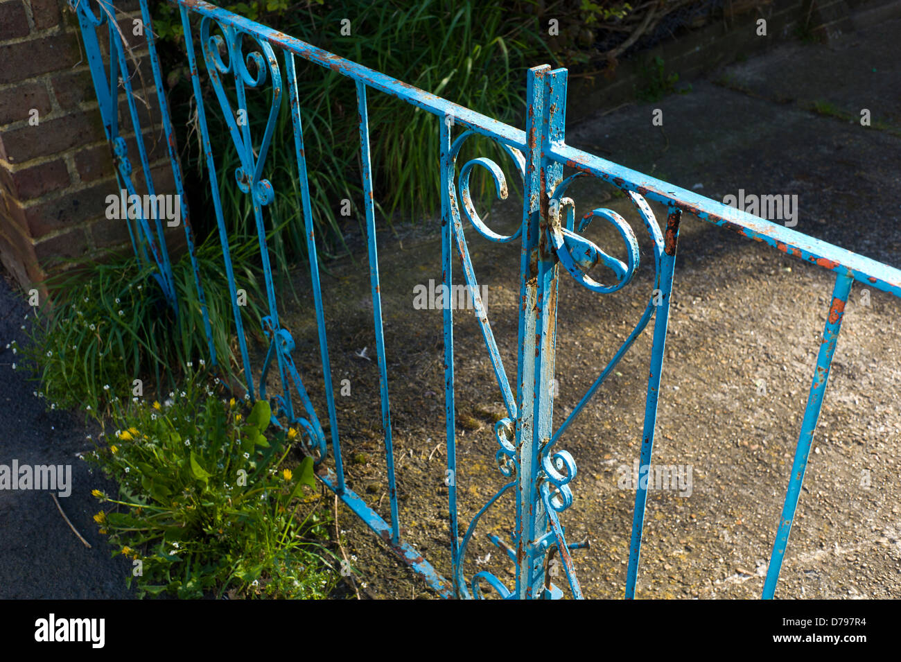 Rusty wrought iron gates Stock Photo Alamy